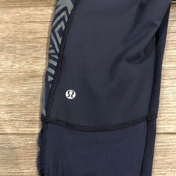 Lululemon Stash It Crop Leggings 4 Inkwell Blue Multi Pockets - Picture 8 of 10